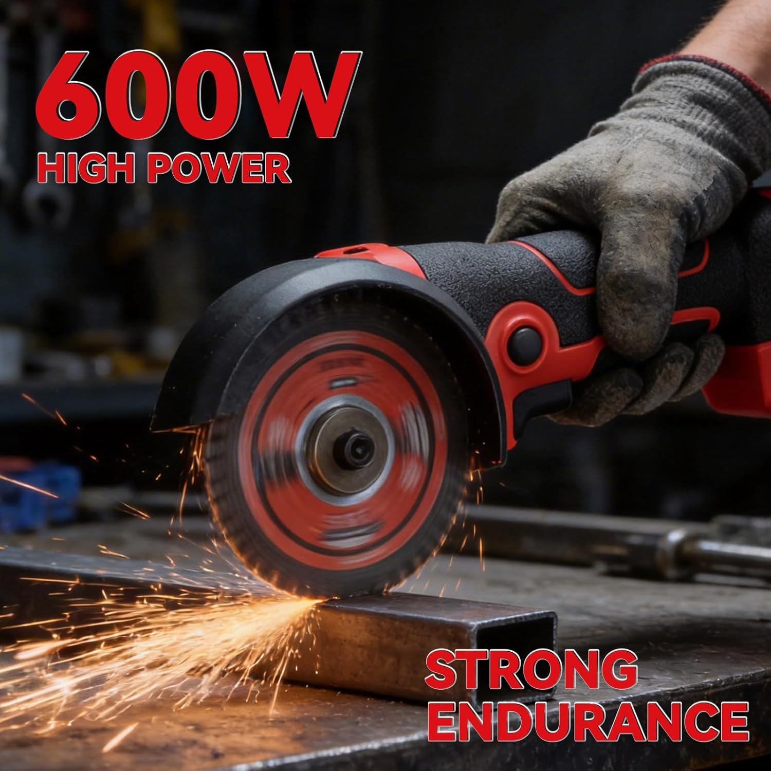 TEENO 21V Cordless Angle Grinder Kit, 19,500 RPM Mini Electric Angle Grinding Tool with 2pcs 2.0Ah Batteries & 6 Discs, 3-Inch Handheld Grinder for Metal/Wood, Fence Repair & Outdoor DIY