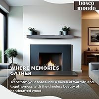 Vista 4 de BoscoMondo - Estante de chimenea de madera maciza, repisa flotante para sala de estar, repisa rústica de madera de granja, fácil montaje en pared