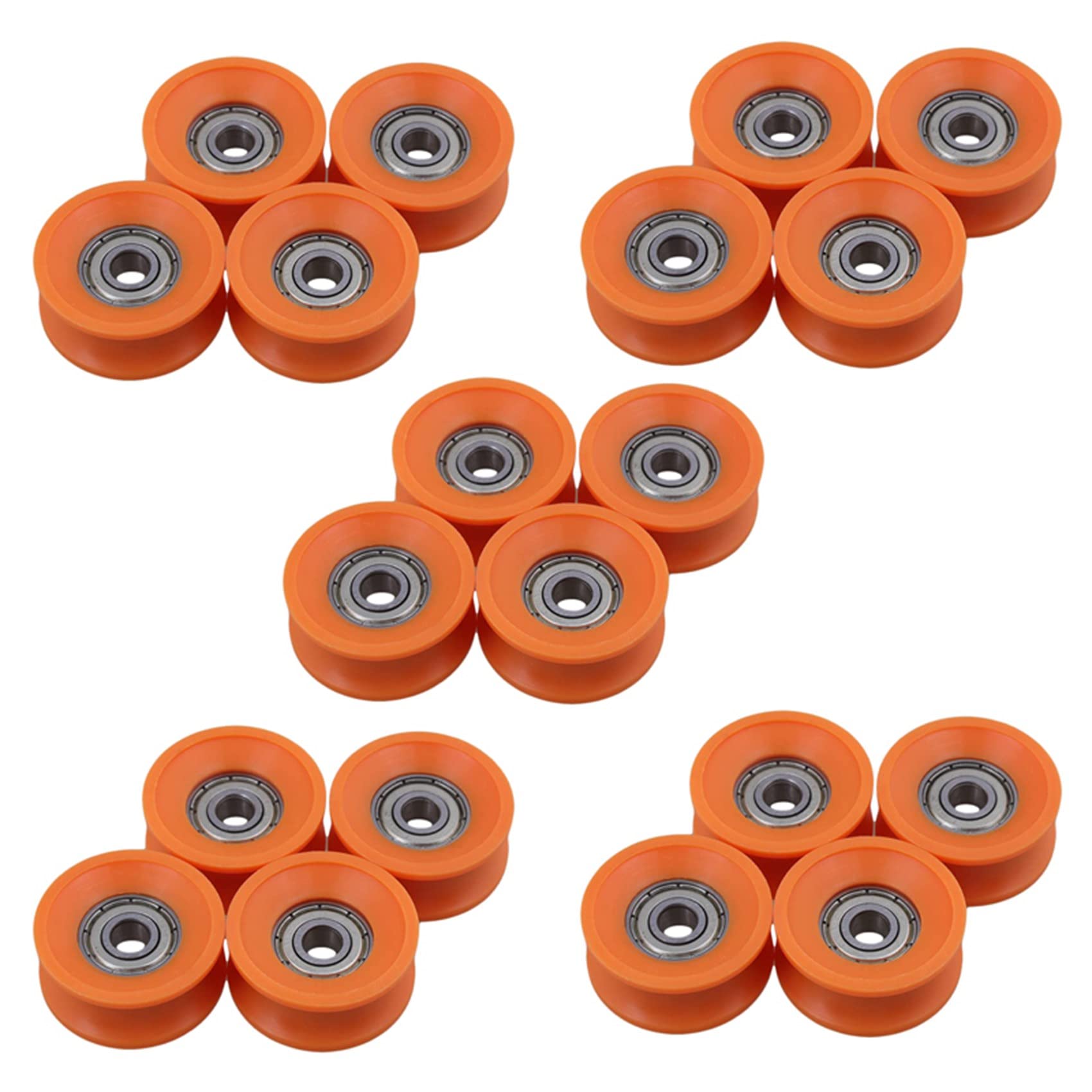 Jnchdghwa Orange 20Pcs 6X30x13mm Plastic Coated Sealed Bearings Steel 606Z Deep U Groove Guide Pulley Rail Ball Rolling Bearing Wheel