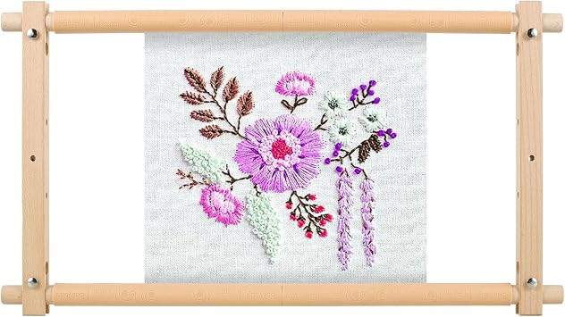 Needlepoint Embroidery Tapestry Scroll Frame, Cross Stitch Frame, Wood Needlework Frame, Quilting Hoop Stand, Needlepoint Frames for Stitching, Needlepoint Holder for Sewing Projects Craft 21.5" x 12"