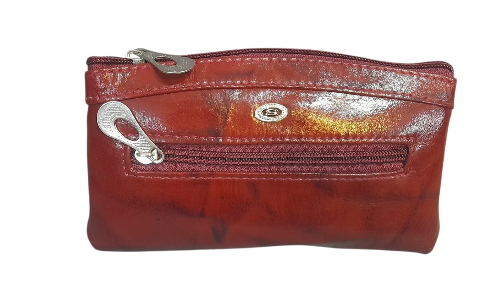 Genuine Leather Wallet for Women's Purse Clutch Money and Key Bag Zipper Closure 1 Compartment 1 Side Pocket Ladies and Girls Bag (Dark Brown, 16X10X2 Cms)-image-41