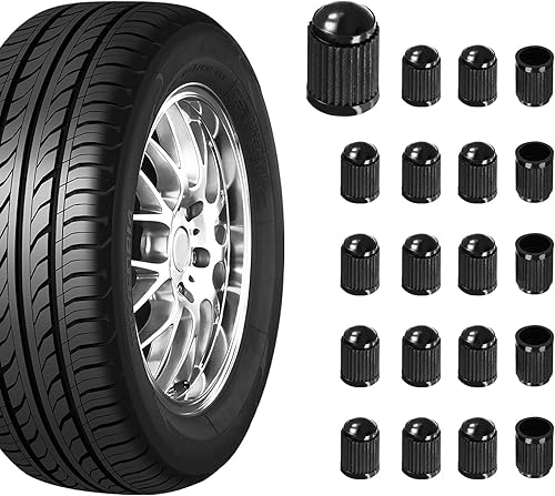 Ziciner 20 tapas de válvula de neumático, tapones de válvula de neumático de plástico para coche con sello de goma O, cubiertas de válvula de rueda