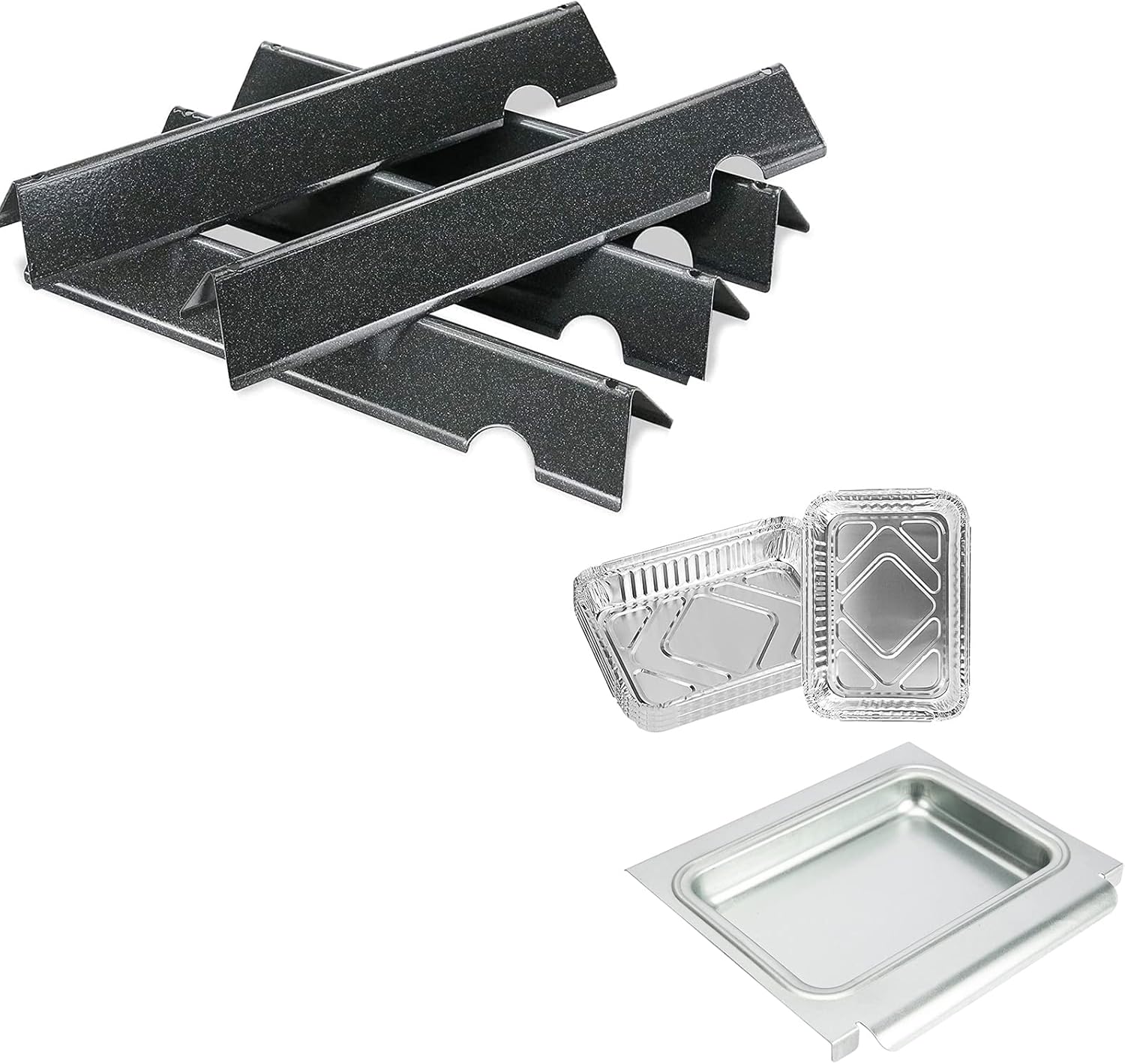 Uniflasy 66032 Flavorizer Bars 67047 Catch Pan for Genesis II/LX 300 Series (2017 and Newer) Genesis II S-310 Genesis II E-310/335 Gas Grills for Weber 66795