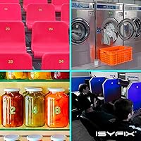 Vista 4 de iSYFIX Calcomanías de Números de Vinilo Verde Manzana – 1.5 Pulgadas Autoadhesivas (2 Juegos) – Calcomanía Premium Troquelada y Pre-espaciada