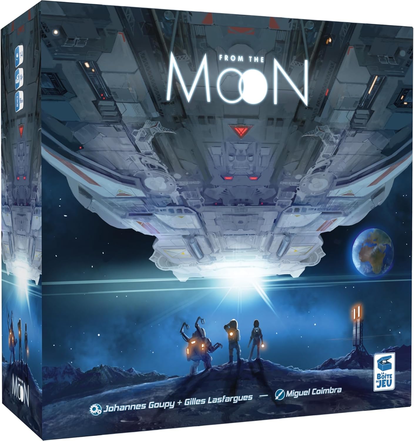 LA BOITE DE JEU From The Moon | Competitive Strategy Board Game for Teens & Adults | Complete Space Survival Missions Before Earth Ends | Detailed Moon Rover Miniatures | 14+ | 1 to 4 Players | 90 Min