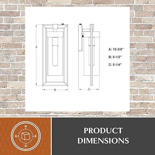 Miniatura 5 de VAXCEL Malmo - Farol de pared para exteriores (1 luz del atardecer al amanecer, color negro mate, cristal cilíndrico)