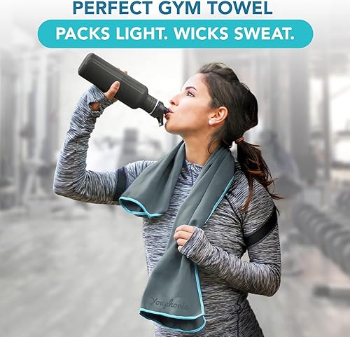 Miniatura 4 de Youphoria Toalla de viaje de microfibra de secado rápido, ligera, toalla de secado rápido para camping, playa, mochilero, senderismo y deporte Gris