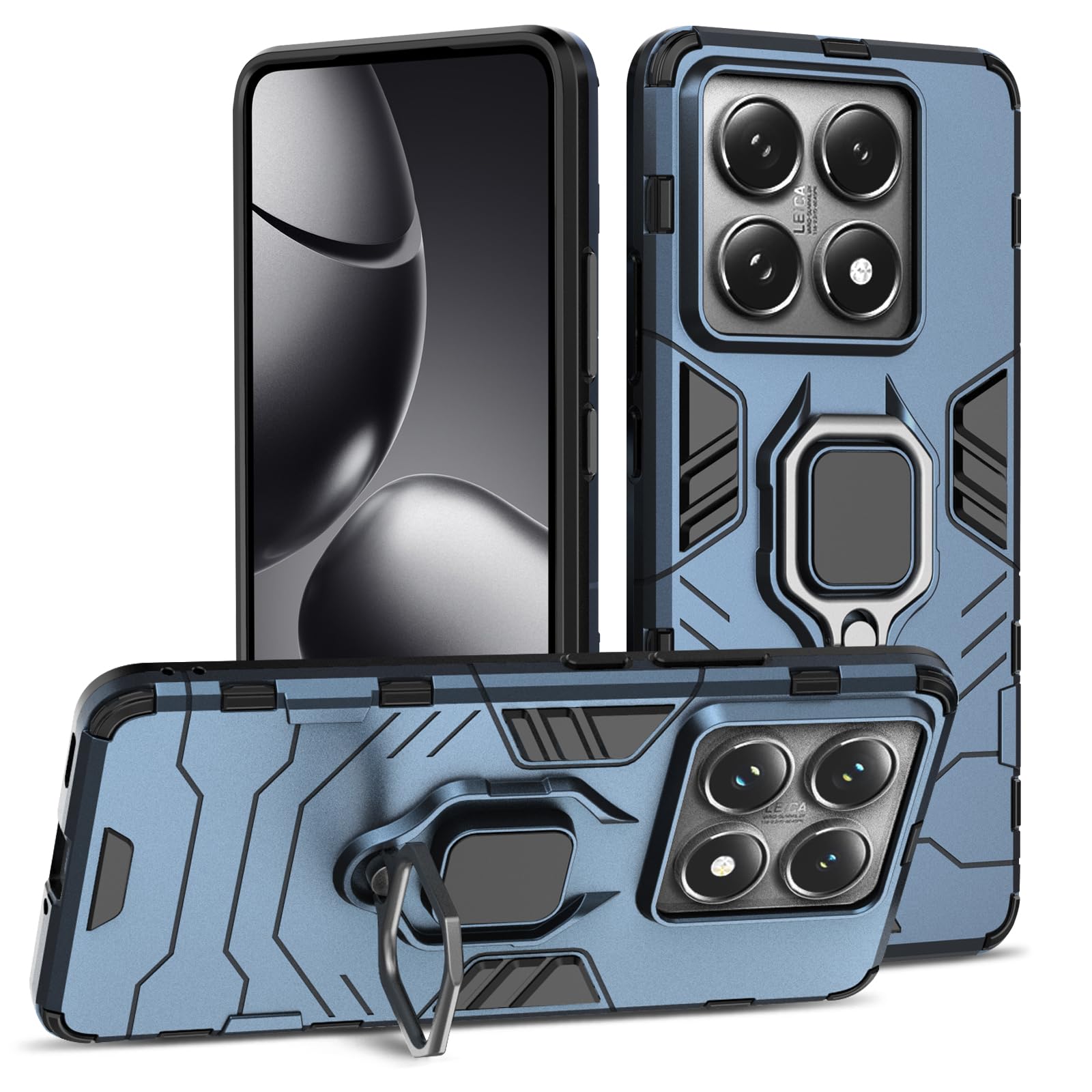 Funda para Samsung Galaxy A13 4G con Cristal Templado Protector Pantalla, Carcasa Antigolpes con Soporte anular metálico, Case Protectora de Grado Militar, Negro — view 157