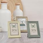 XUANLUO 3 Pack 5x7 Inch Picture Frames Farmhouse Rustic Vintage Distressed Wood Grain Photo Frame with HD plastic cover for Table Top Display and Wall Hanging
