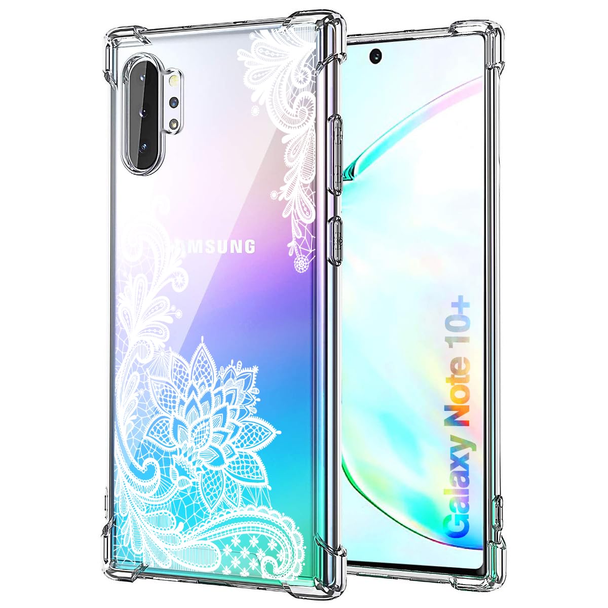 KIOMY Case for Samsung Galaxy Note 10+ / Note 10 Plus Shockproof Bumper Protective Cover Hybrid Design Hard PC Back + Flexible TPU Raised Bezel Slim