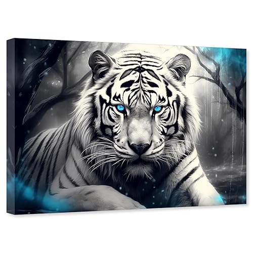 ARTZGX White Tiger Canvas Wall Art Bengal Tiger Picture Print