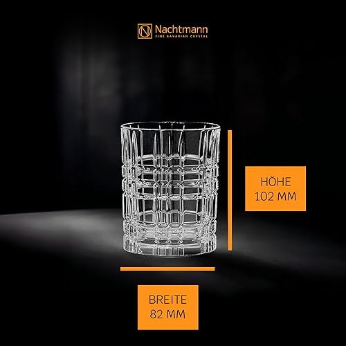 Miniatura 5 de Nachtmann Highland - Vaso de whisky de 12 onzas (juego de 4), vaso de whisky de 4 pulgadas para whisky escocés, ron, licores, utensilios de bar