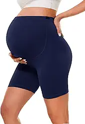 Short feminino para grávidas sobre a barriga 12,7 cm para gestantes, atividades esportivas, para treino, ioga