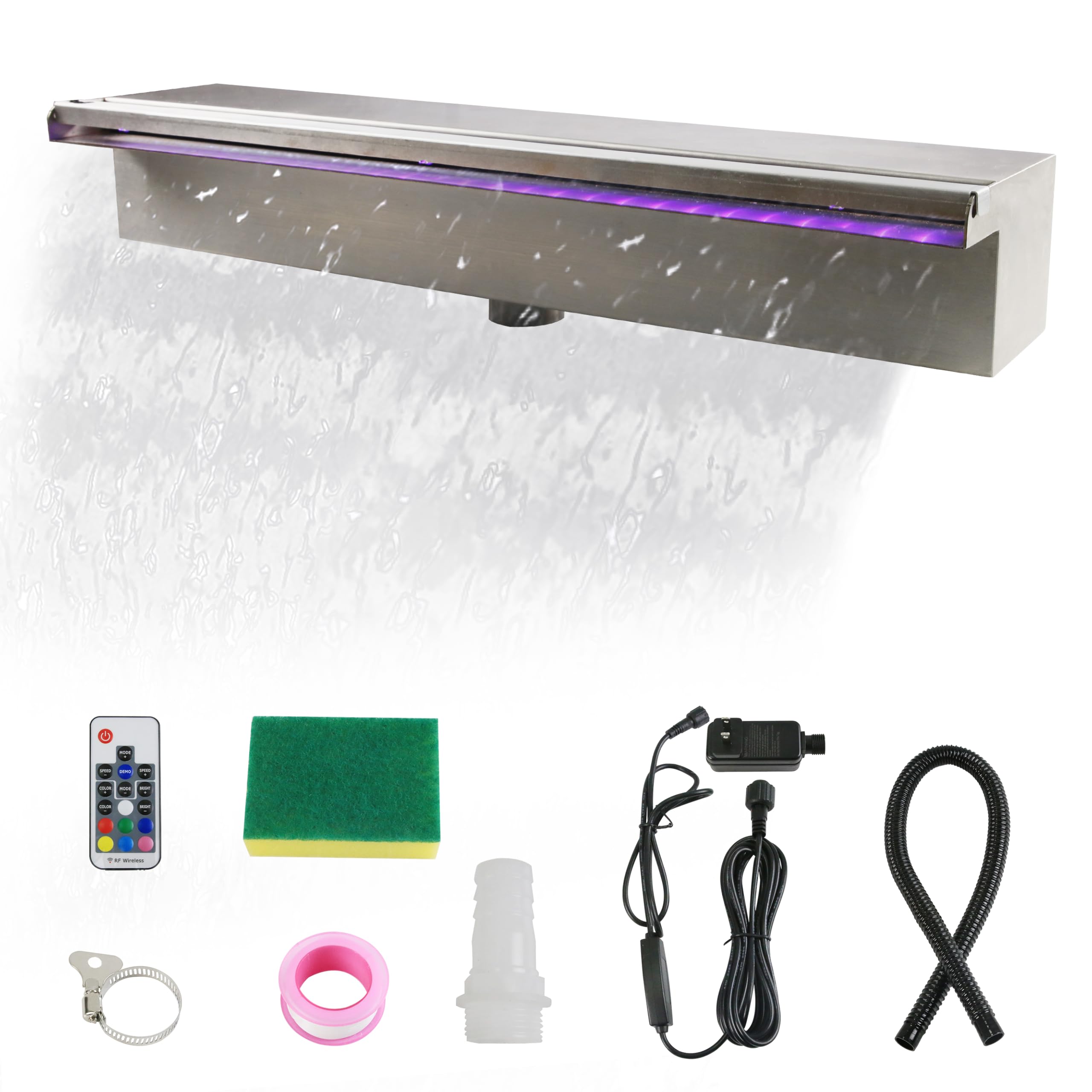 Snapklik.com : Goldshire 19.6 Inch Pool Waterfall Spillway, Stainless ...