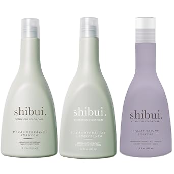SHIBUI Ultra Hydrating Hair Care Duo & Violet Toning Shampoo, Cleanse & Moisturize With Conscious Color Care, 12 Fl Oz Each