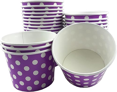 MMvolesy Paquete de 50 vasos desechables para helado de 16 onzas, cuencos de papel de colores para helados, sopa caliente, postres, a prueba de