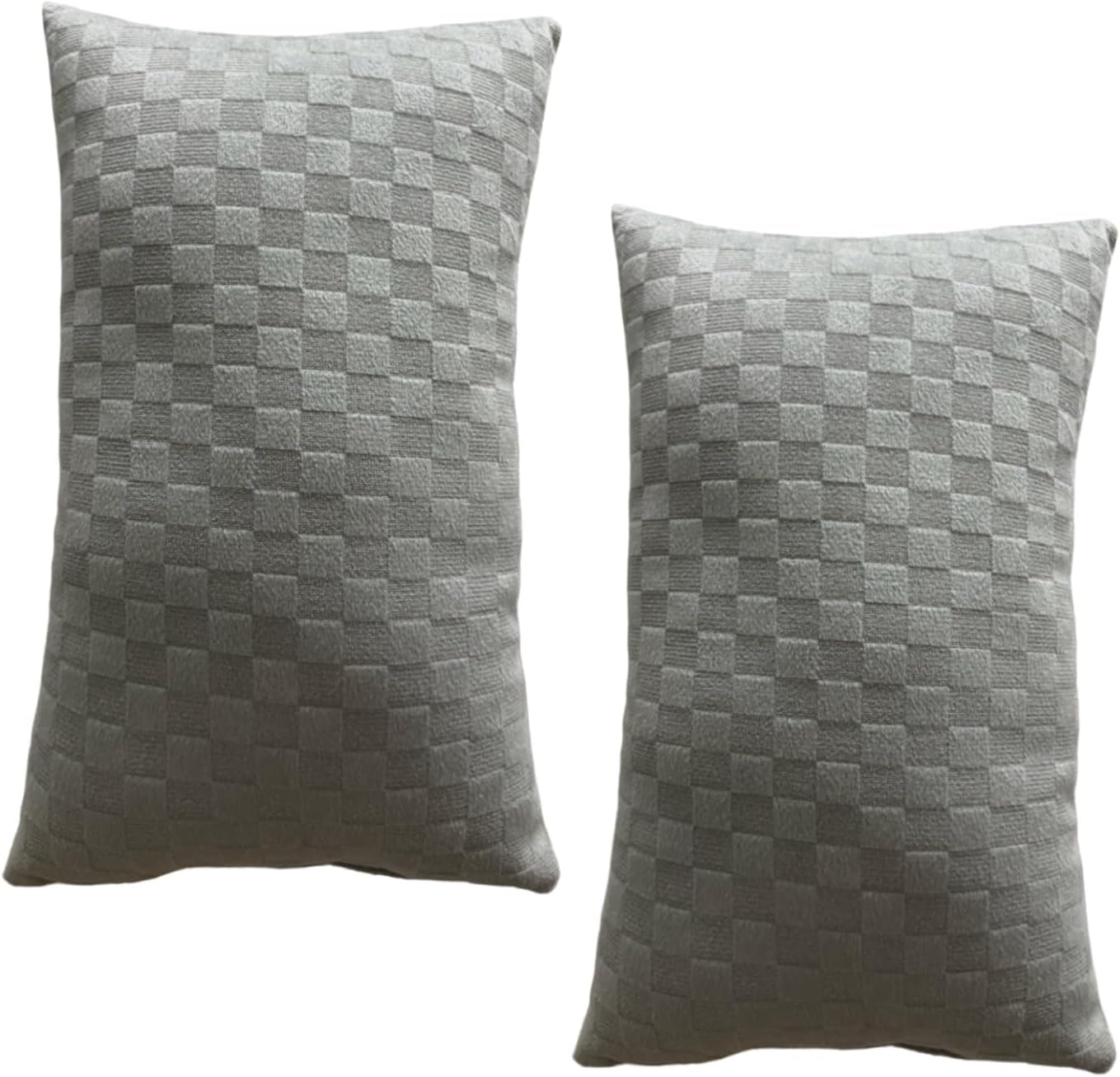 SHUNJOTA Mini Travel Pillow for Sleeping - 11x7 Inch Small Pillow for Neck, Wrist, Knee & Lumbar Support - Soft Cotton Tiny Pillow for Travel - Machine Washable (Gray-2PC)