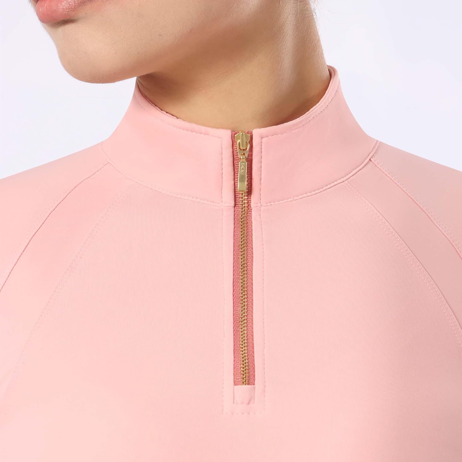 Harrison Howard Equestrian Tops Female Long Sleeve Half Mesh Arm Design Quick-Dry Summer Top with Stylish Neckline