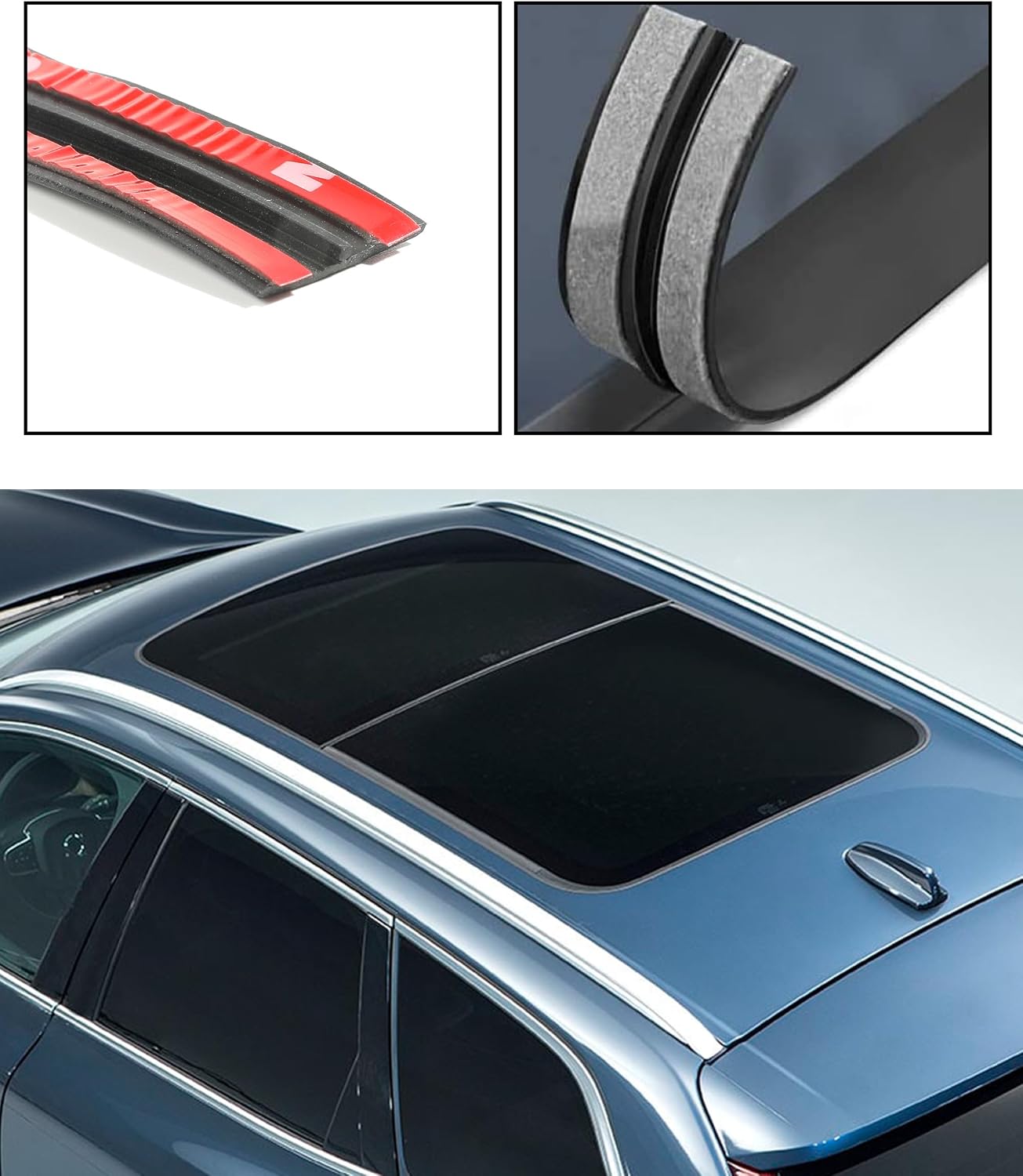 Zlirfy 22Ft Car Windshield Rubber Seal,Car Windshield Seal Strip,T Shape Automotive Weather Stripping for Front Rear Windshield,Automotive Door Sealing Strip Sunroof Seal