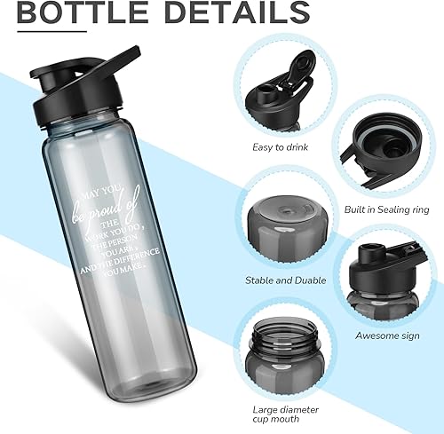 Miniatura 2 de Inbagi Regalos de agradecimiento para empleados, botellas de agua de plástico de 24 onzas, agradecimiento, compañeros de trabajo, a prueba de fugas,