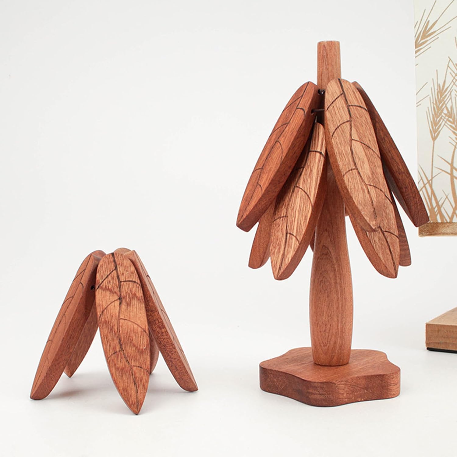 Wooden Trivet Tree Heat Resistant, Non-Slip, Set of 3