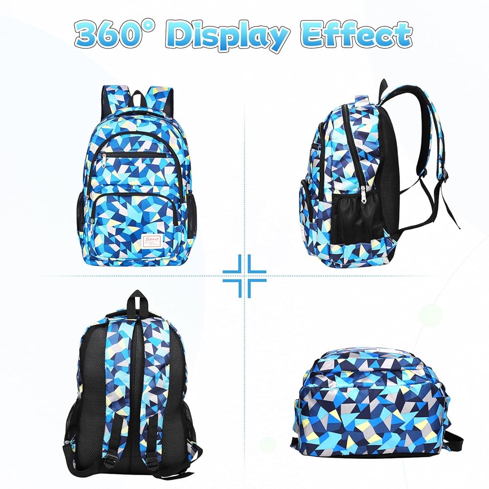 Zaino Scuola Per Bambini 3 Pezzi - Zaino, Portapranzo E Astuccio - Impermeabile E Leggero - Design Ergonomico - Nero - Foto 6