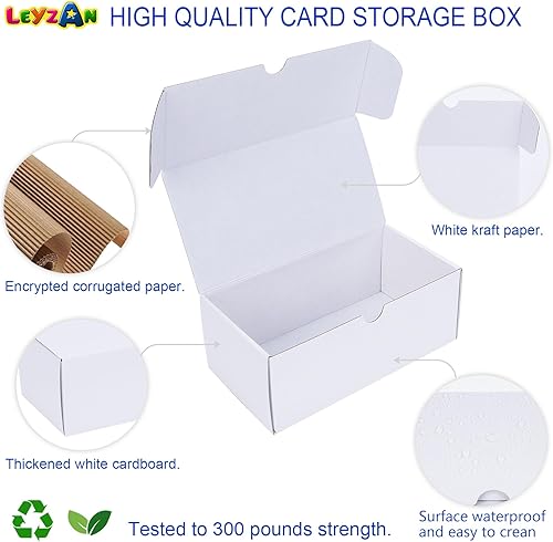 Miniatura 4 de Leyzan Caja de almacenamiento de tarjetas coleccionables, paquete de 4  Caja de almacenamiento de cartón corrugado de 400 unidades con divisores y