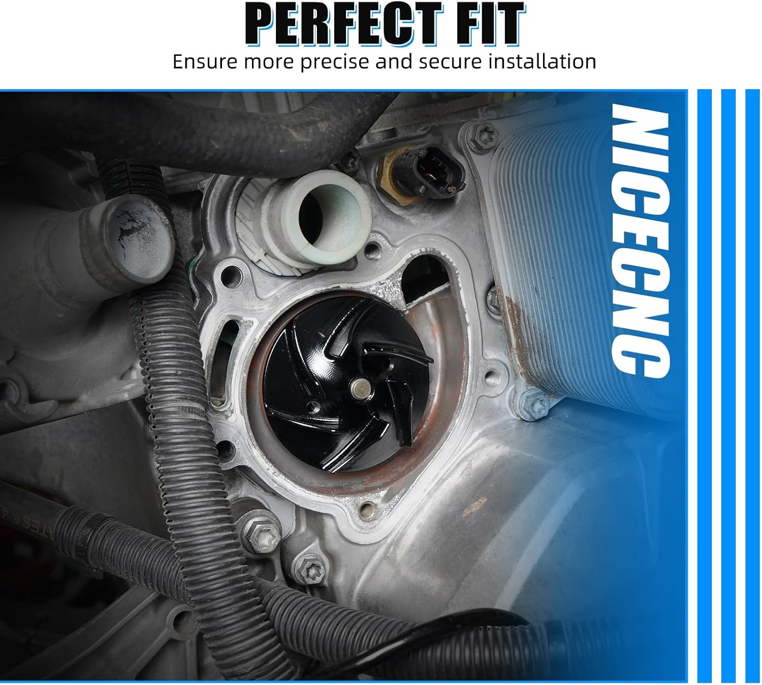 NICECNC Water Pump Impeller, Billet Aluminum CNC Machined Compatible with Can-Am Maverick X3 4x4 Turbo DPS 2018-2020, DS/RS Turbo DPS 2020-2021, Replaces part Number 420822750, See Fitments
