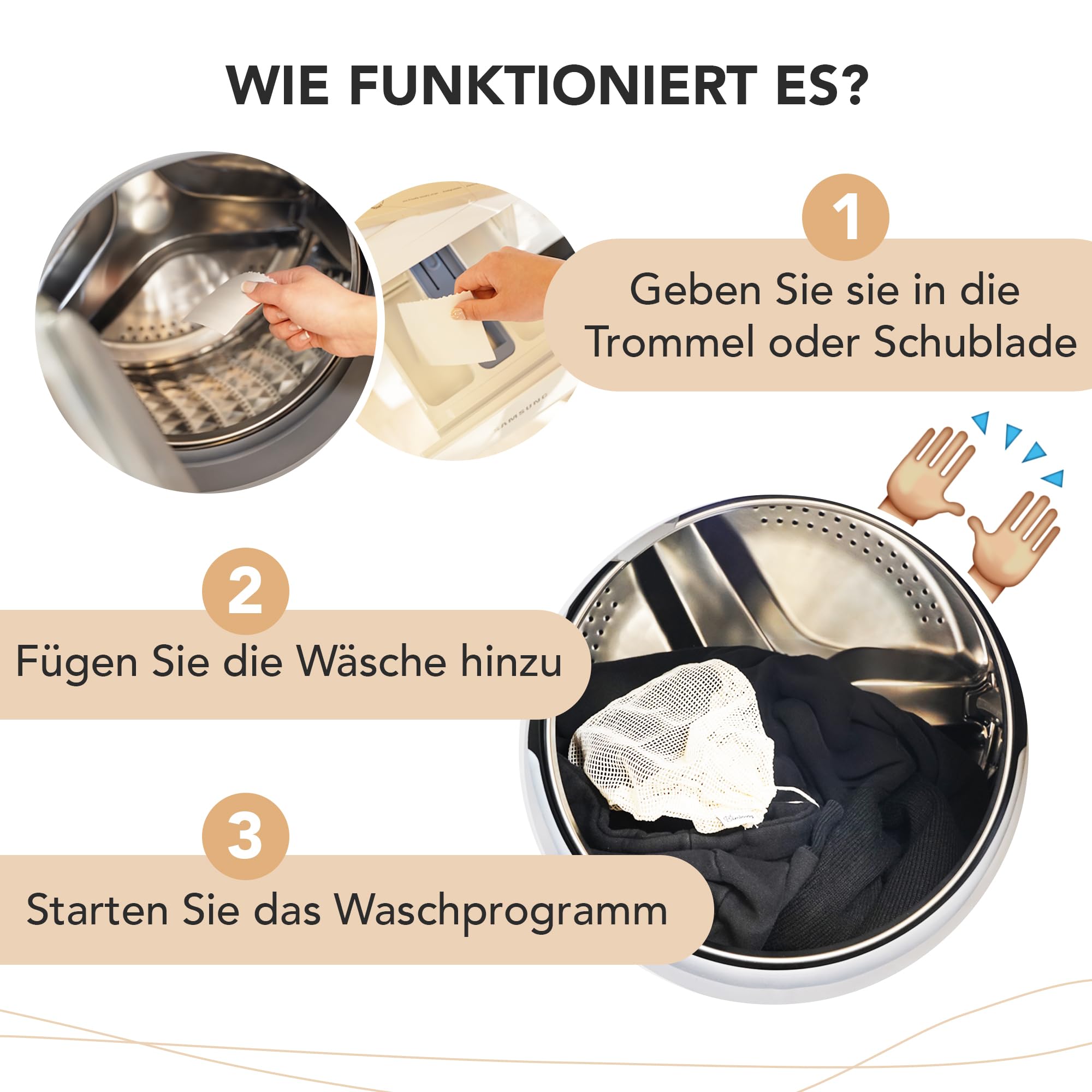 Waschmittel Blätter für Weiße Wäsche - Frühlingsfrisch - bis zu 60 Waschgänge