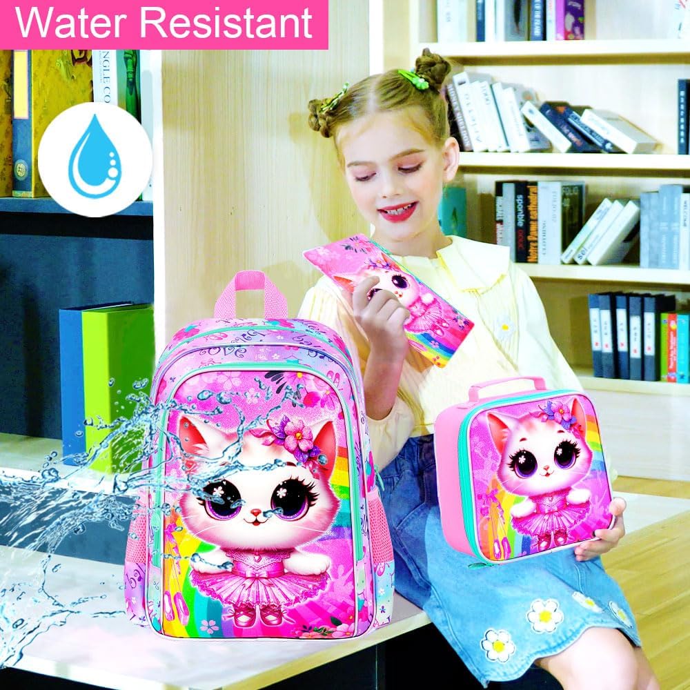 WZLVO 3PCS Kids Backpack for Girls, Unicorn Dinosaur Animal Prechool Elementary Kindergarten School Bookbag with Lunch Box - Image 2