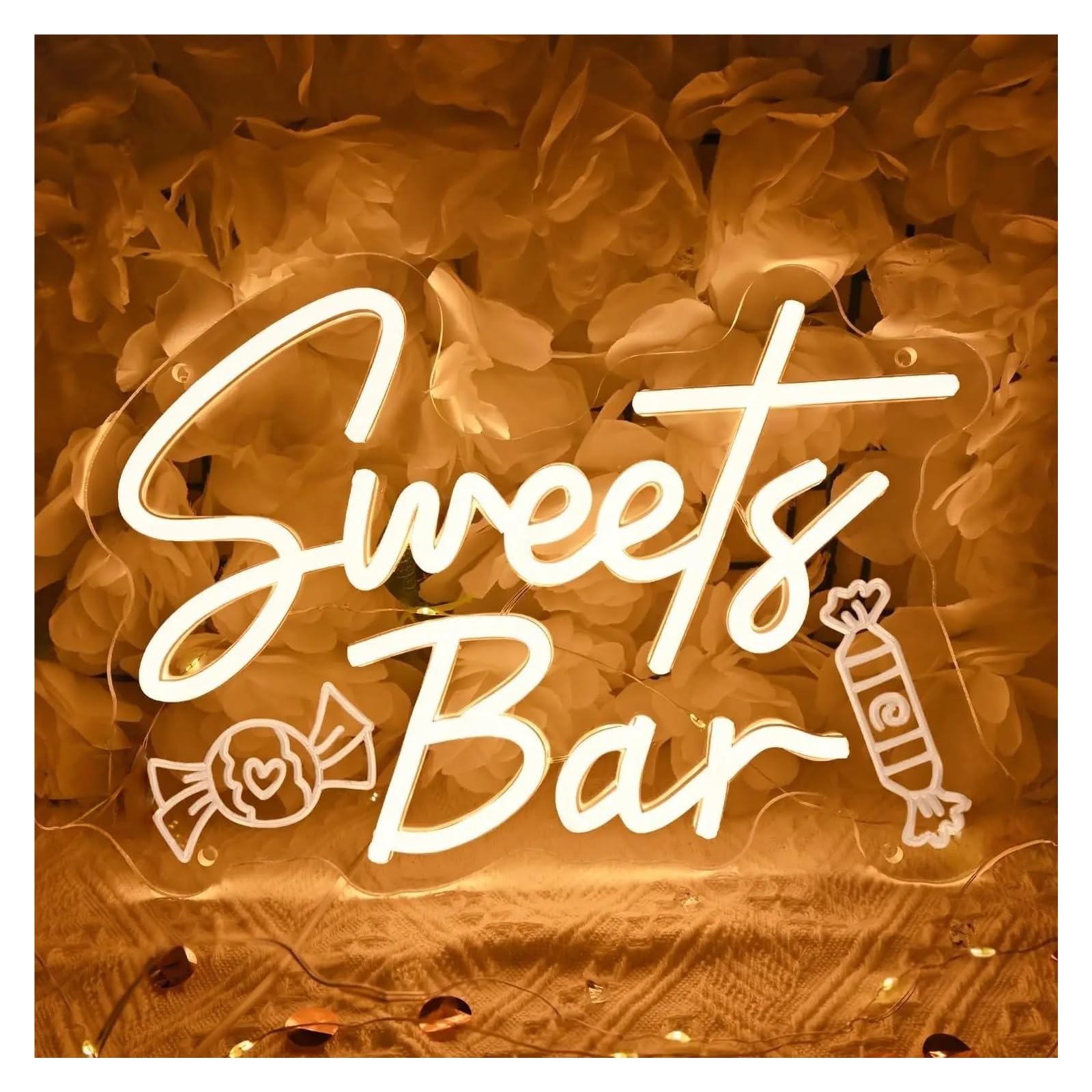 RONGCH Hanging Art Neon Signs Sweets Bar Neon Sign LED Light USB Dimmable for Candy Dessert Bar Shop Snacks Shelf Kitchen Wedding Party Decor 36cmx27.3cm