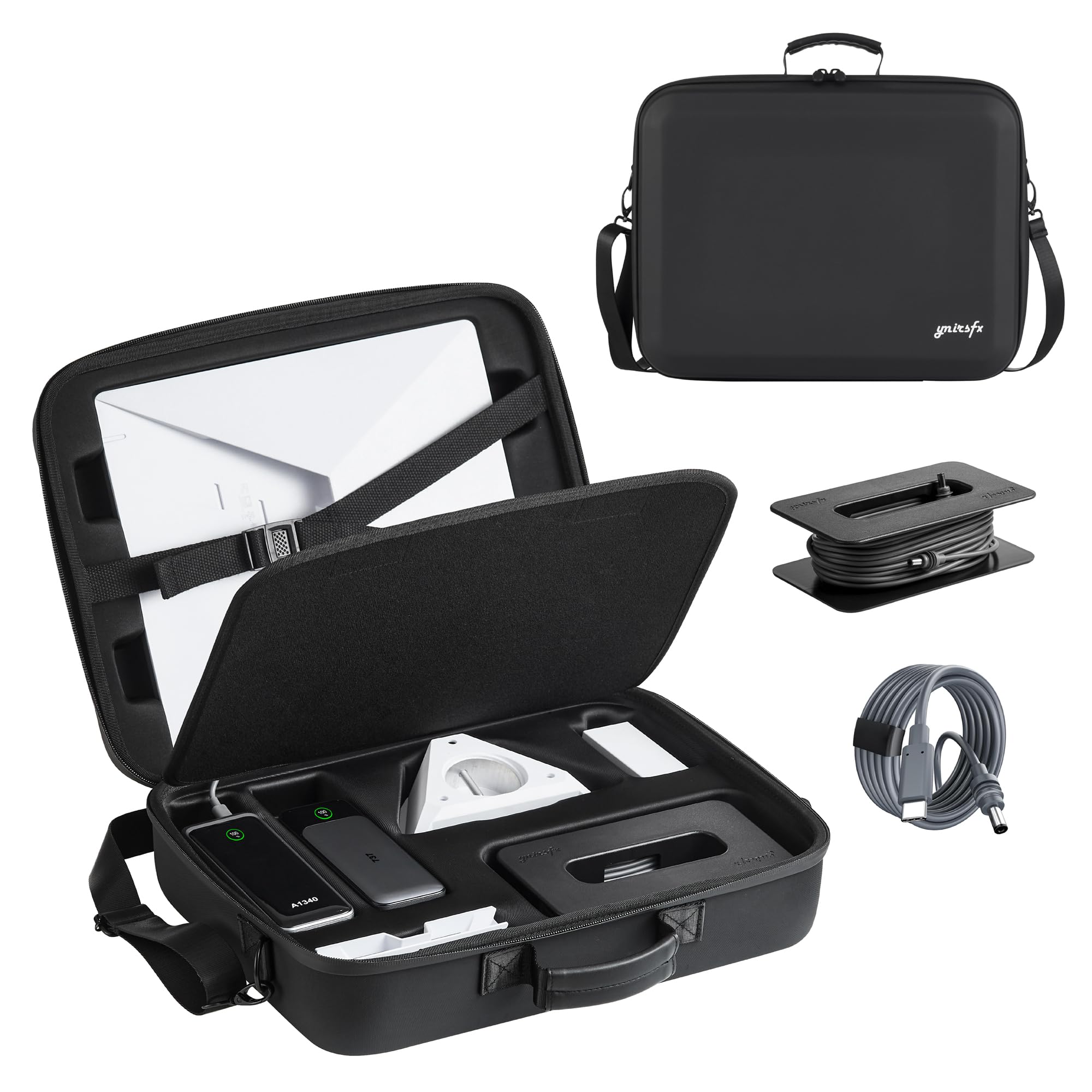 Starlink Mini étui de transport rigide pour Starlink Mini, sac de rangement imperméable pour accessoires et bloc-piles, compatible avec les batteries externes de 16,5 x 6 x 6 cm (convient pour Anker