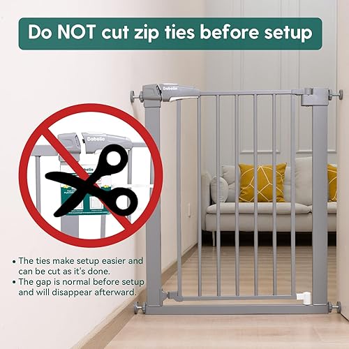 Miniatura 19 de BABELIO Puerta para bebé de 36 pulgadas de alto, puerta para mascotas de cierre automático de 26 a 40 pulgadas de ancho, puerta de metal montada a