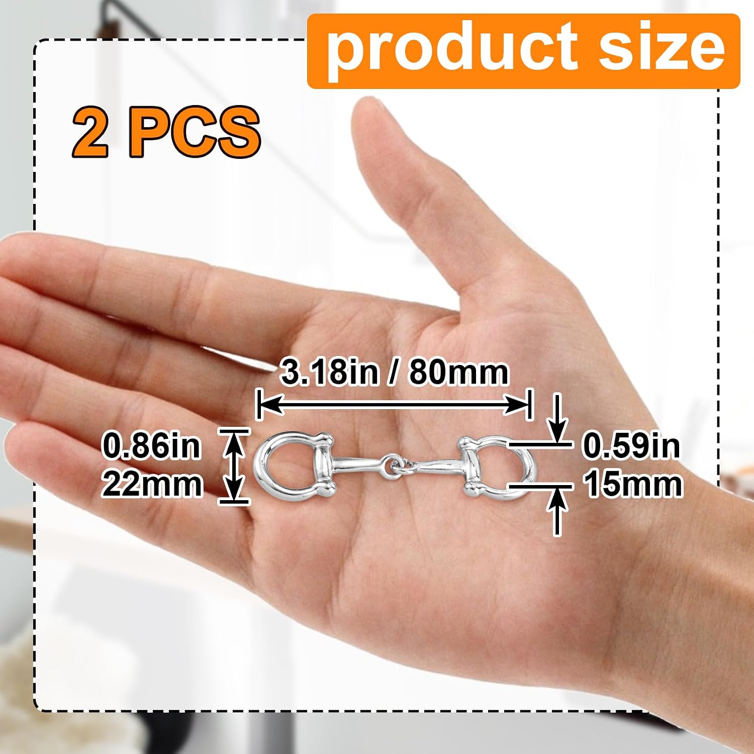 Joez Wonderful Horsebit Silk Scarf Buckle, Simple Metal Scarf Rings, Horsebit Clasp for Women image 2