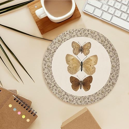 Miniatura 4 de Alfombrilla de Ratón Vintage con Mariposa, Alfombrillas de Ratón para Escritorio, Alfombrilla de Ratón Retro Neutral con Mariposa y Polilla para