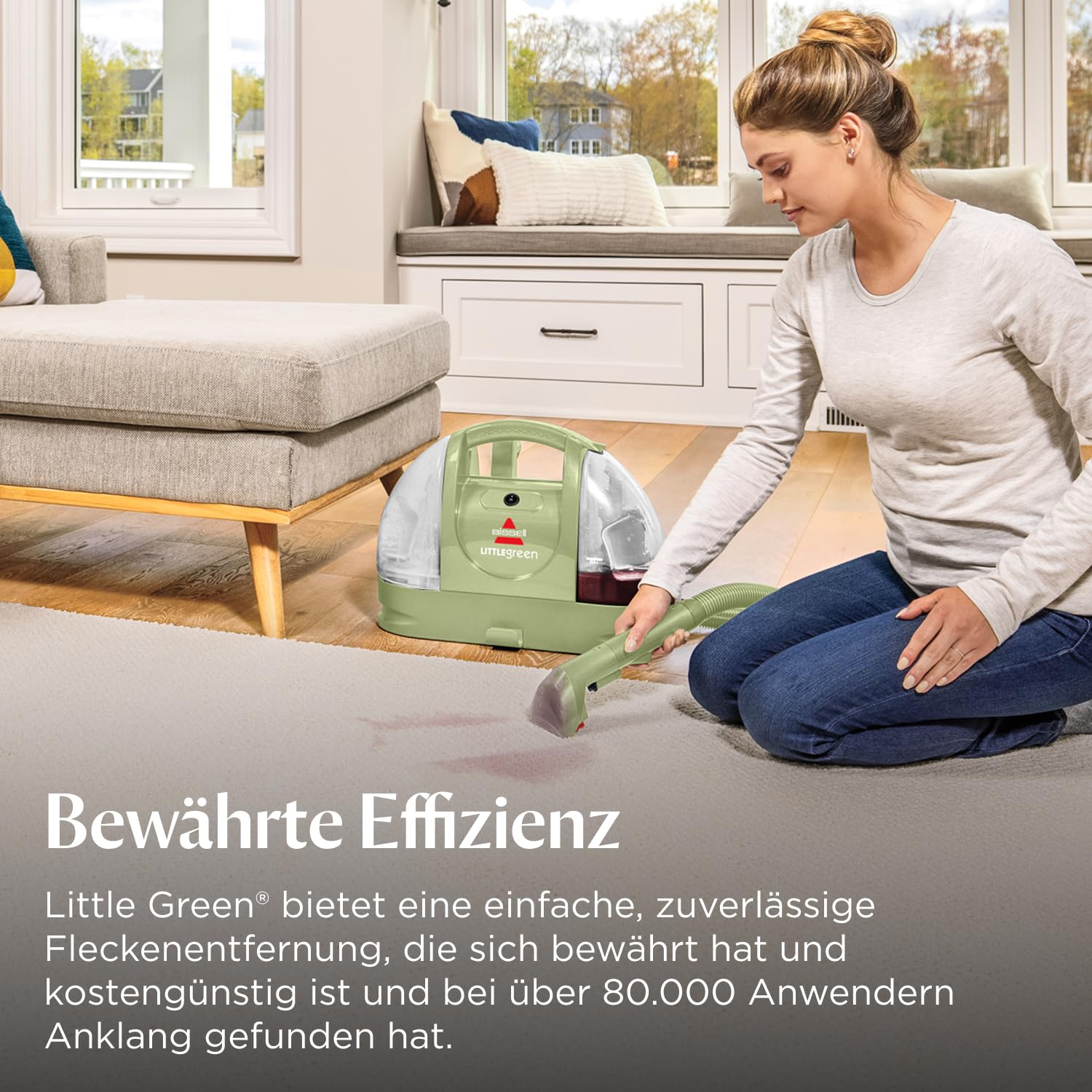 BISSELL Little Green, Polsterreiniger Gerät, Teppichreiniger für Alltägliche Flecken & Verschmutzungen, Waschsauger, Nasssauger für Teppiche, Polster, Auto & Mehr, Leistungsstarker 340W Motor, 4098N - 4