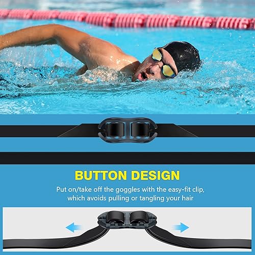 Miniatura 4 de Portzon Dynamics - Gafas de natación anti niebla, transparentes, sin fugas, para adultos, hombres y mujeres