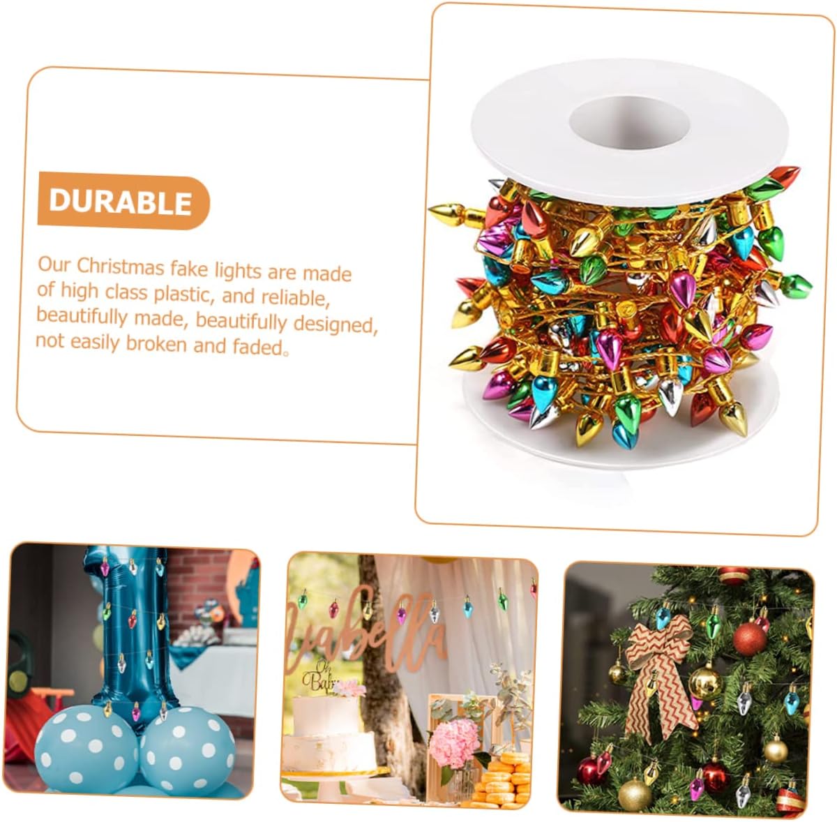 Hemoton Decorative Christmas Bulb Beads Plastic Lampwork Beads for DIY Crafts Party Supplies and Festive Decor Easy to Use and Accessories