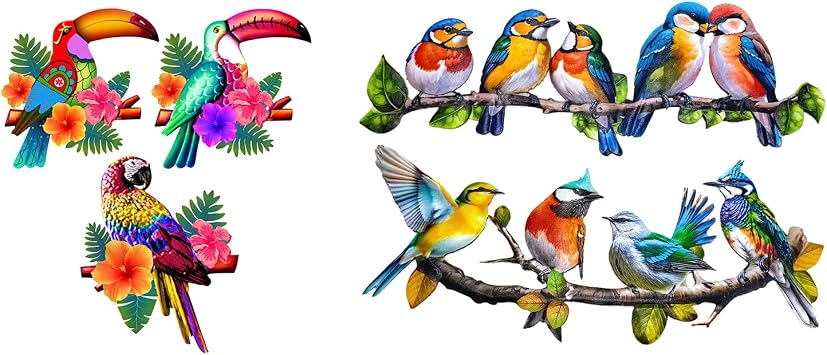 Meduofon 3 Pack Metal Birds Wall Art Decor+2025 New Metal Bird Wall Decor