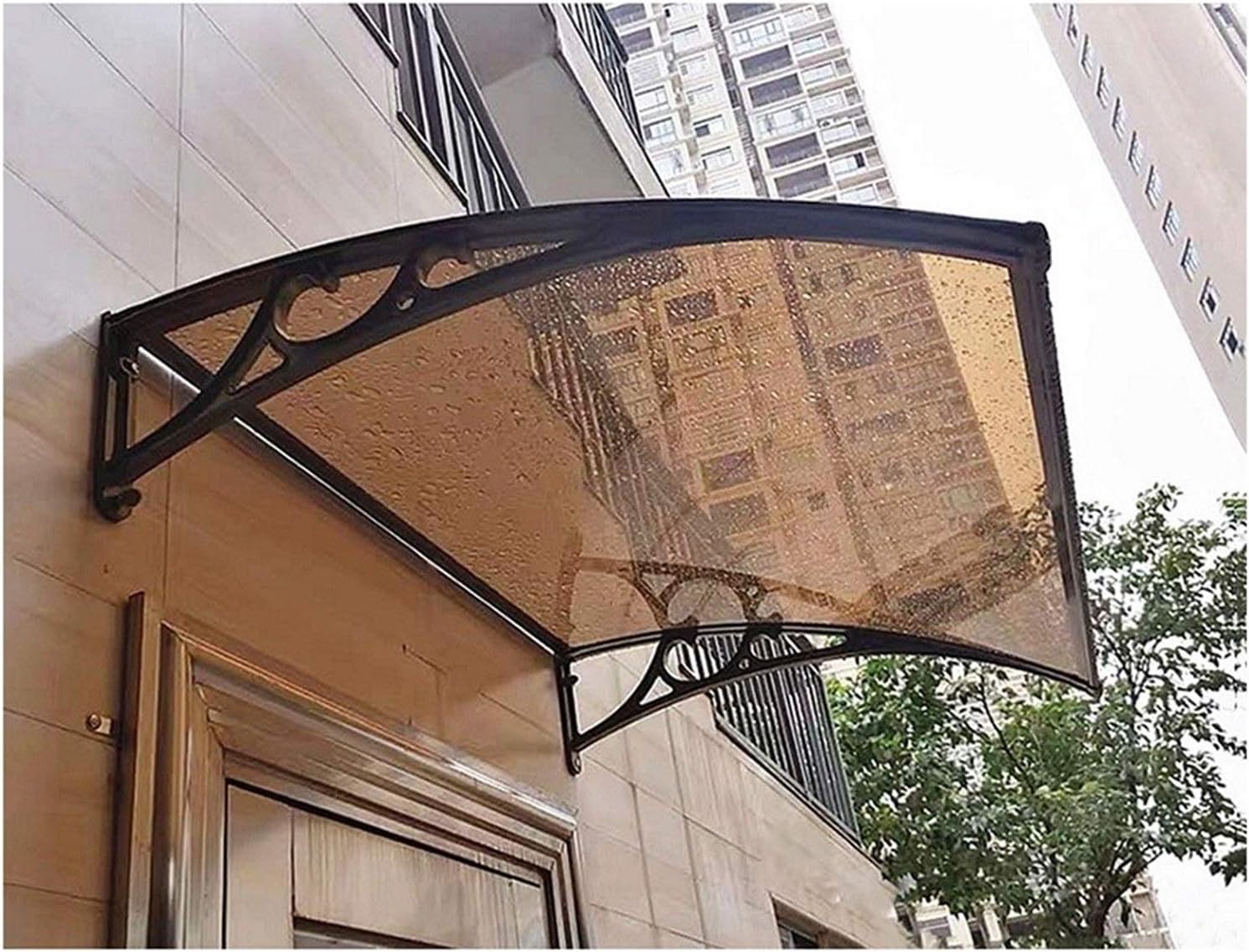 Toldo para Ventana con Parasol, Toldo para Puerta con protección UV Policarbonato Resistente a la Lluvia Antienvejecimiento, para Patio Patio Trasero (Tamaño : 80cm x 60cm) (80cm x 60cm)
