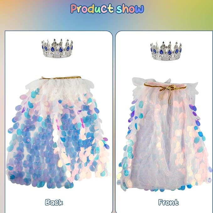 Vestido de Princesa Sirena para Perro Mediano, Tutú Brillante miniatura 5