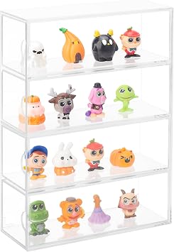 Clear Display Case 4 Layer Mini Action Storage Box Cabinet Organizer for Mini ToysMini Toys are Not Included