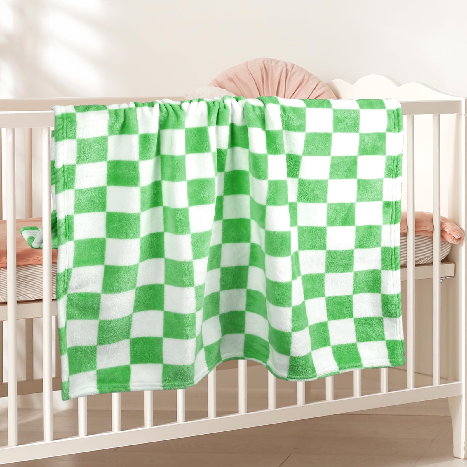Cobertor Xadrez Para Bebê Menino - Pacote Com 2 - 71x101cm - Macio E Quentinho