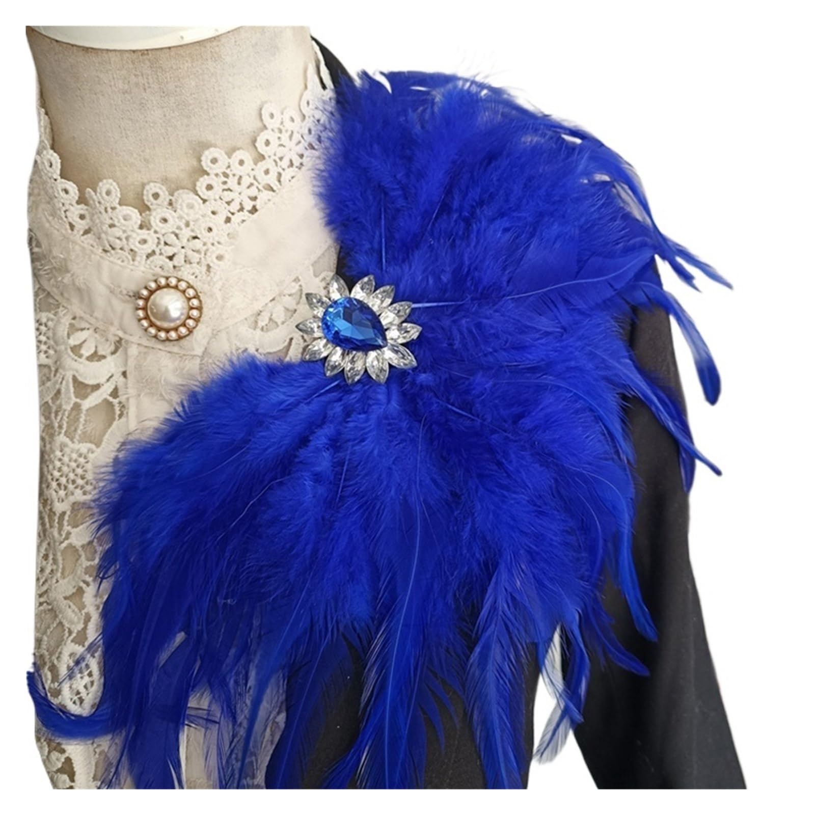 Charretera de hombro de plumas para invitadas de boda y fiestas 7