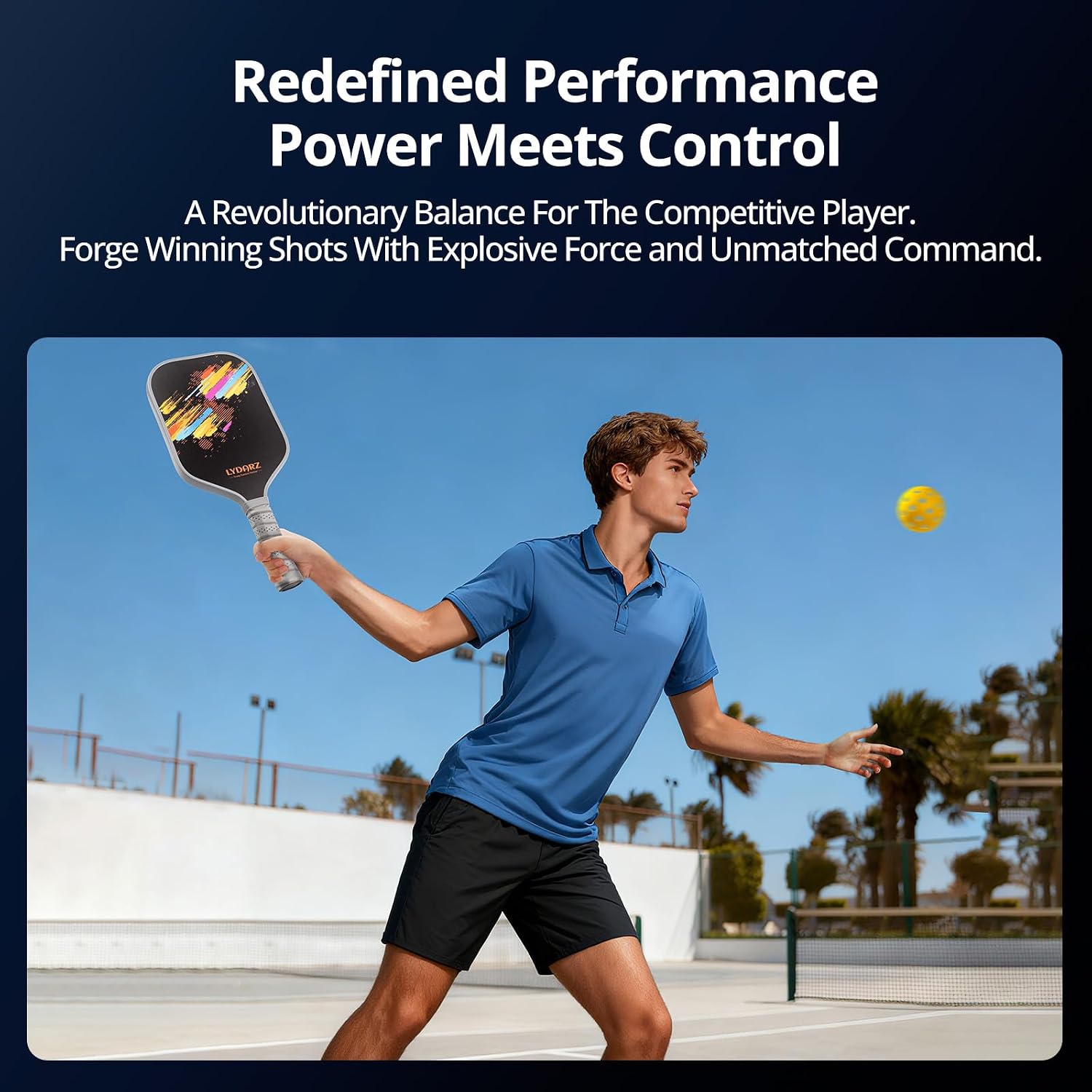 LYDARZ Pickleball Paddle T700 Raw Carbon Fiber Pickleball Paddle with 16mm Power Polymer Core Power and Spin Surface Lightweight Pickle Ball Paddle Designed for Ultimate Spin & Consistency