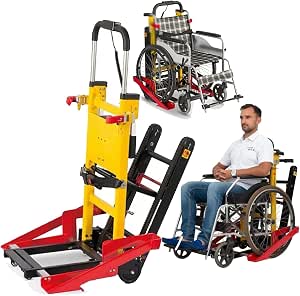 Electric Stair Climber for Wheelchairs and Heavy Loads, 440 lbs Capacity with Brushless Motor and Removable Battery