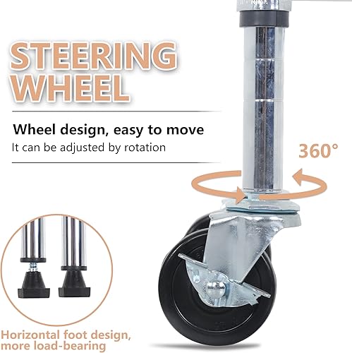 Miniatura 177 de BestOffice Estantes de almacenamiento de alambre de 3 niveles con ruedas 23 x 13 x 31 pulgadas Cromado Estantes ajustables Estante de metal