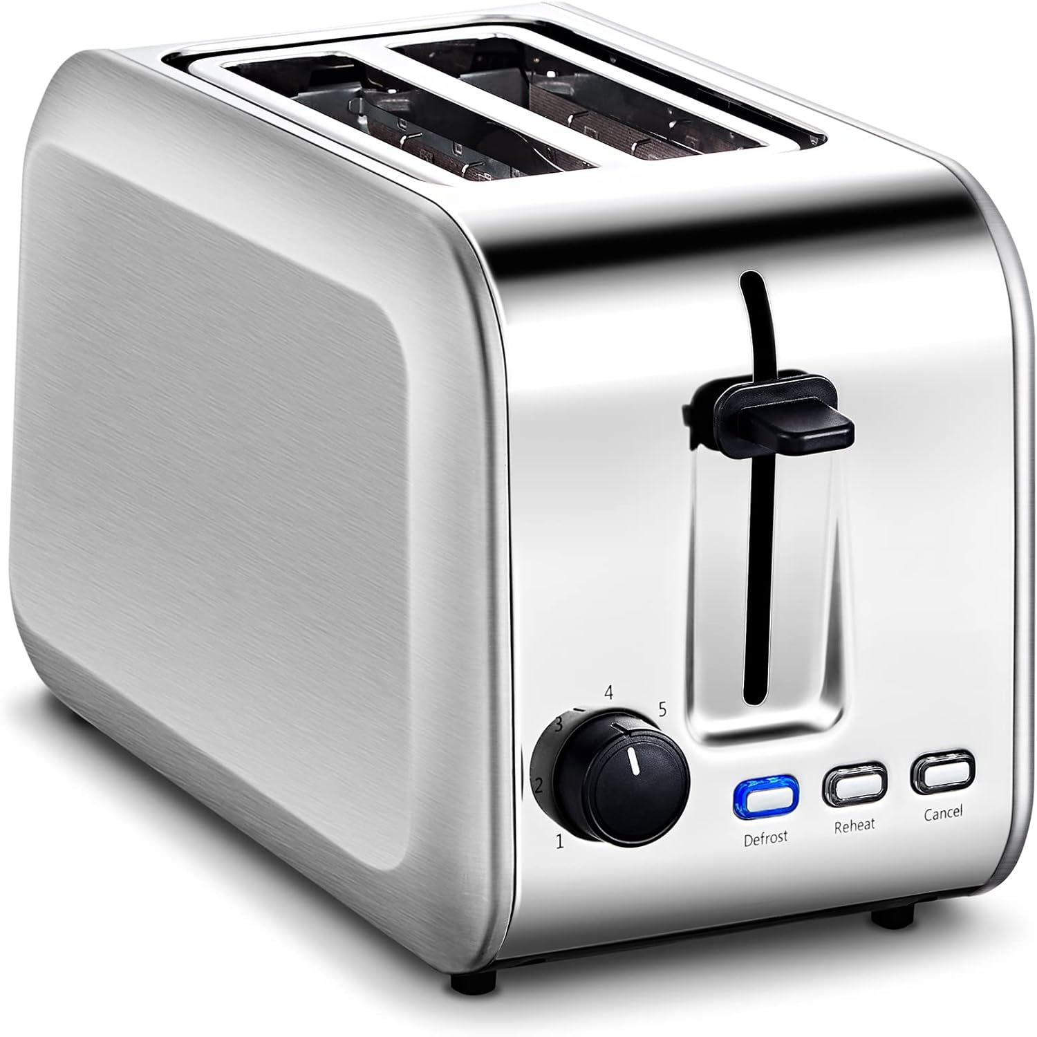 Toaster 2 Slice Wide Slot, CUSIBOX Stainless Steel Toaster Bread