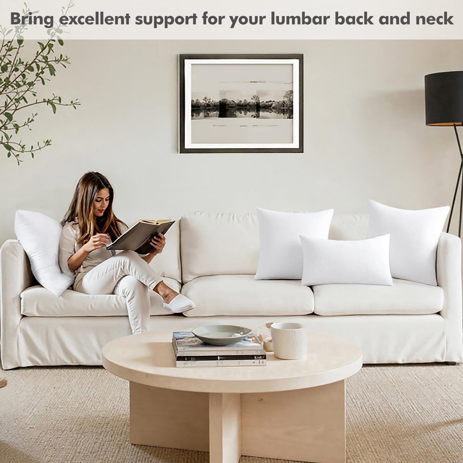 MIULEE 22x22 Inch Throw Pillow Insert Premium Throw Pillow Polyester Microfiber Stuffer Pillow for Sofa Bed Couch - Image 4