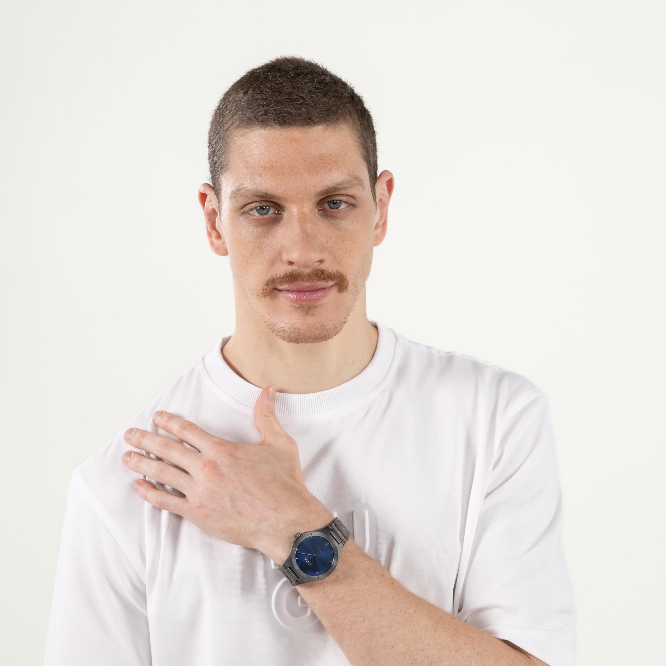 HUGO trzyręczny kwarcowy zegarek z ruchem #LIT Kolekcja z bransoletką ze stali nierdzewnej